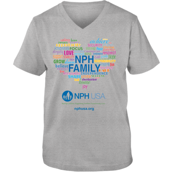 NPH USA Heart Adult Unisex V-Neck Tee