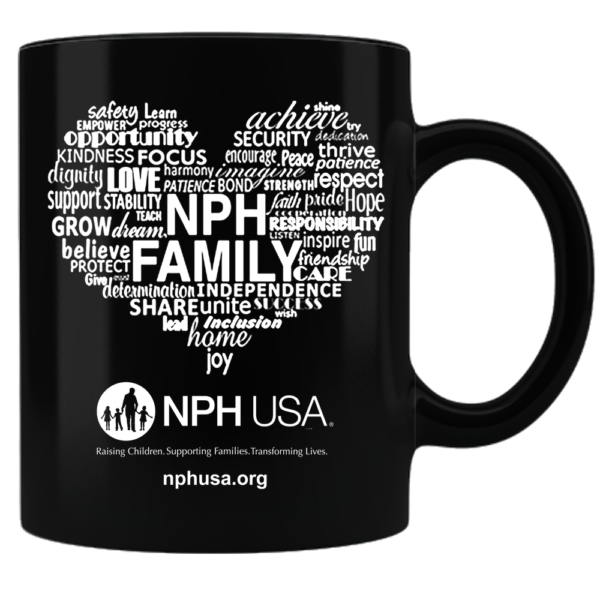 NPH USA Heart Black Coffee Mug