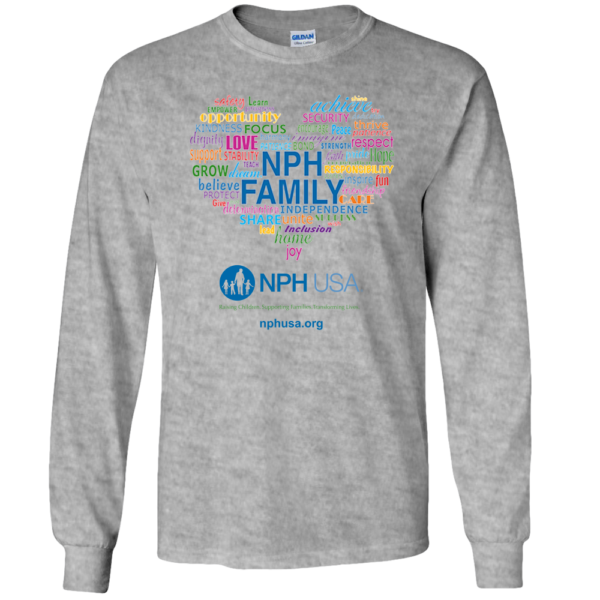 NPH USA Heart Adult Long Sleeve Tee - Image 3