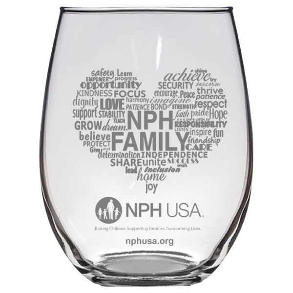 NPH USA Heart Stemless Wine Glass